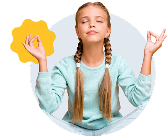 Girl meditating calmly